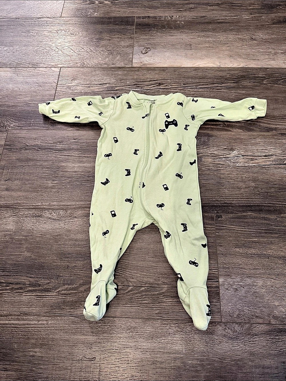 Pekkle Organically Grown Cotton Footed Sleeper Green 9M